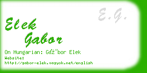 elek gabor business card